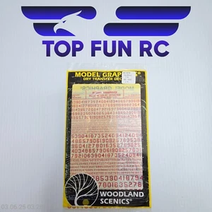 Woodland Scenics MG748 45° USA Gothic Red Numbers Dry Transfer Decals - Picture 1 of 1