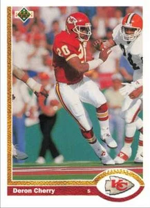 1991 Upper Deck Football Deron Cherry Kansas City Chiefs #374 - Picture 1 of 2
