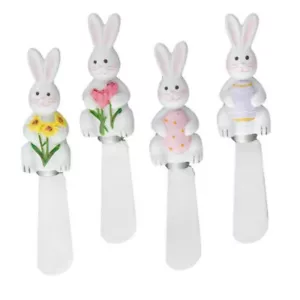 Easter Bunny Cheese Spreader Set of 4, Cheese Knife, Easter Dinner, Easter Eggs - Picture 1 of 1