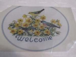 JANLYNN CROSS STITCH KIT WELCOME BIRDS & FLOWERS - Picture 1 of 3
