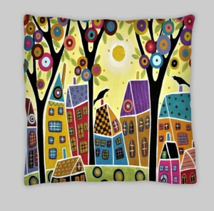 (SALE) Karla Gerard Style Houses Double Sided Cushion Covers 45X45cm (18X18) - Picture 1 of 2
