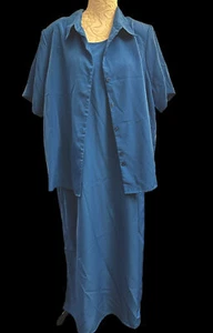 2pc Set Romans Size 20w Long Shift Career Business Dress Shirt Jacket Secretary - Picture 1 of 9