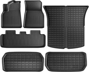 Floor Mats for Tesla Model Y,2024-2020 All Weather,TPE(6piece set-Not Fit 7Seat) - Foto 1 di 9