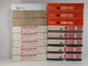 ANSCO & SEARS Lot of 16 GAF TDC Style 40 Capacity Auto End-Lock Slide Trays - Picture 1 of 7