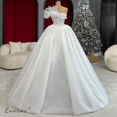 Vestidos de novia de lujo completos hechos a mano perlas vestidos de baile de novia vestido de novia Foto 1 de 4