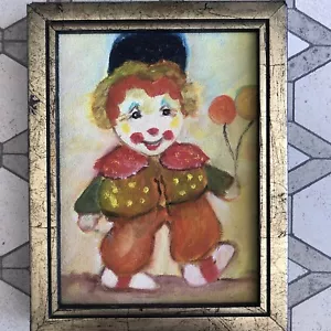 Child Clown Holding Balloons Painting 1986 Shirley Horvath Art - Picture 1 of 4