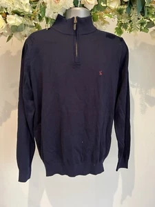JOULES Hillside Jumper Men's 1/4 Zip Funnel Neck Size M L & XL Navy Blue NEW - Picture 1 of 16