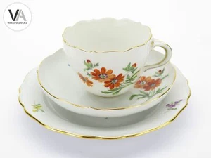 Meissen Porzellan Kaffeeservice Kaffeegedeck bunte Blume rote Blume 1957/1961 - Bild 1 von 8