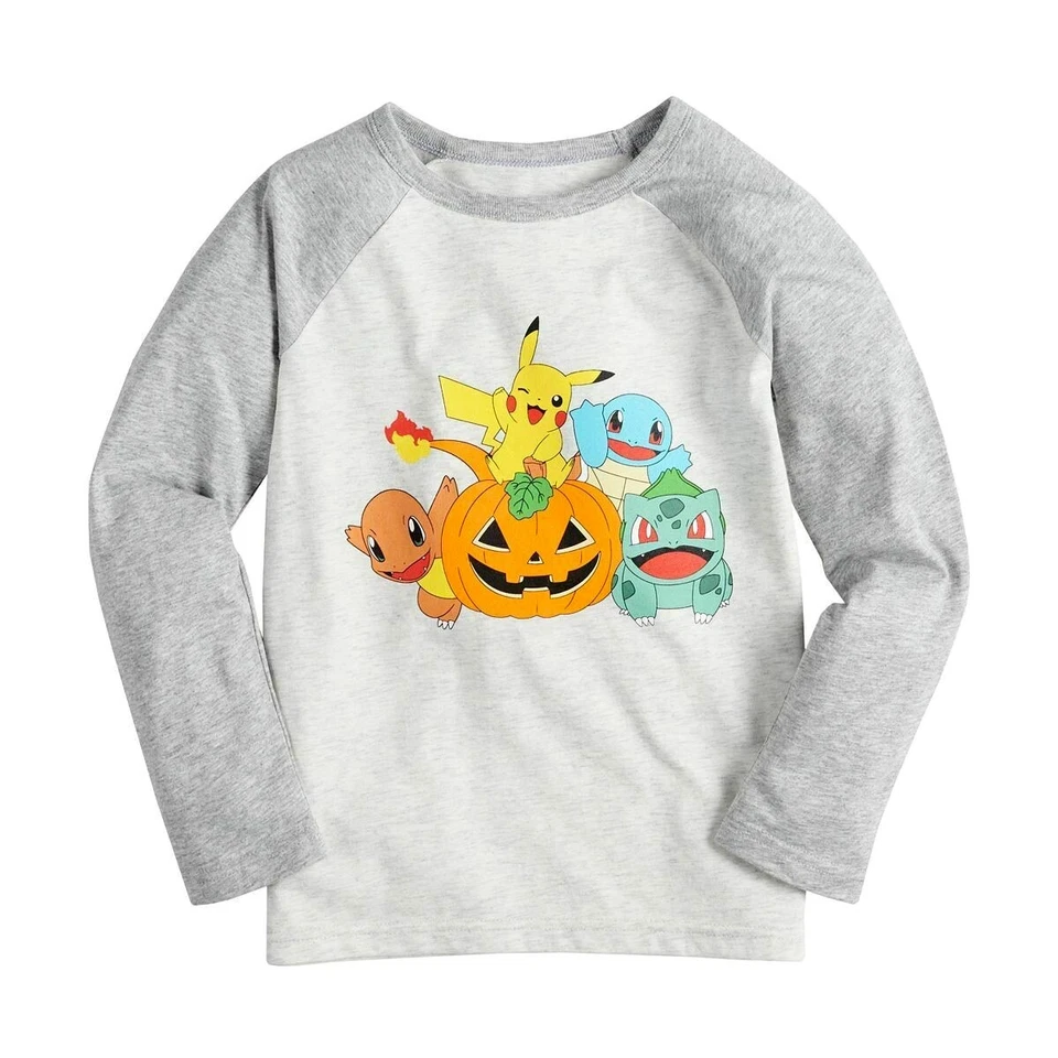 Camiseta Top Pokemon Pikachu Halloween Gráfico Niño Niña 4 5 6 8 10 Calabaza Foto 1 de 2