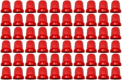 60x Copridadi Ruota Rosso Protezione Copertura Ø32 mm per Viti Alte per Camion - Immagine 1 di 4