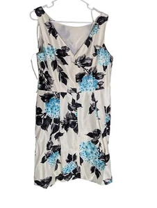 NWT Jessica Howard Womens 16 White Floral Sleeveless Midi Dress Bridal Prom Gala - Picture 1 of 4