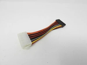 Internal Computer Power Cord 6" 20 pin white Male to 24 pin black Female - Picture 1 of 3