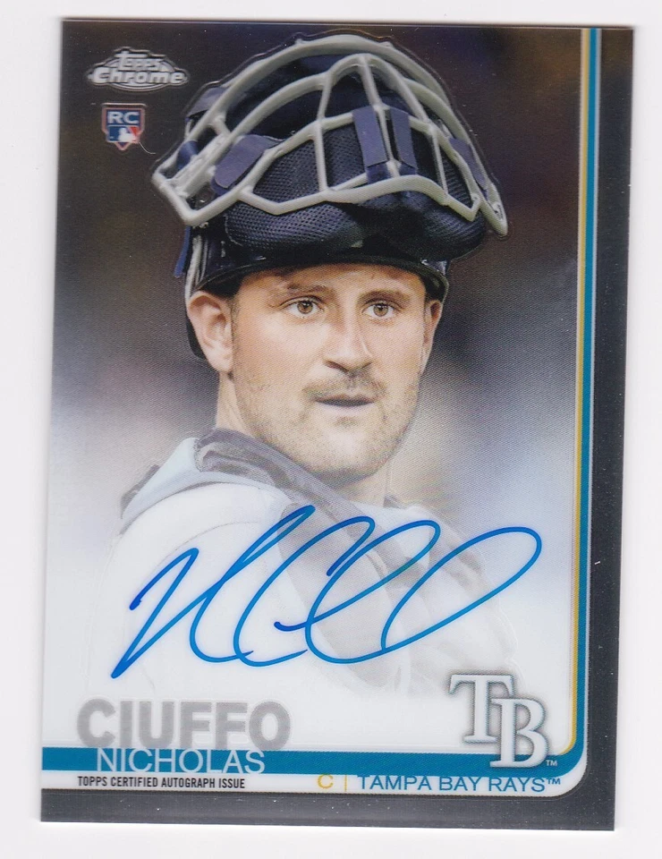 2019 Topps Chrome Nicholas Ciuffo Tampa Bay Rays Autograph Auto Card - Image 1 of 1