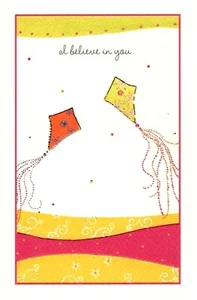 Encouragement I Believe In You Flying Kite Soar Soaring High Greeting Card  - Picture 1 of 3