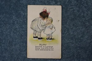 Cartolina dipinta per bambini comici - usata per posta - Foto 1 di 2