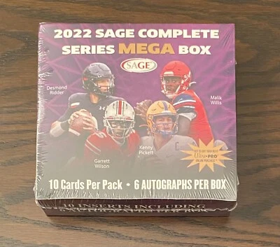 2022 Sage Complete Series Football Trading Cards Mega Box - 120 Cards/6 Autos 🔥 - Image 1 of 4
