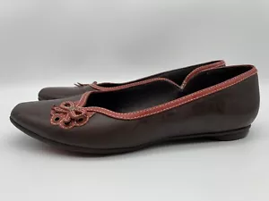 Indigo by Clarks Women's US 6 Dark Brown Leather with Red Trim Flats Shoes - Picture 1 of 10