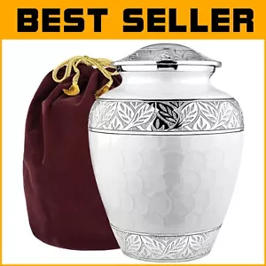 Intricate Aluminum Burial Urn for Human Ashes – Large & Thoughtful Memorial - Picture 1 of 11