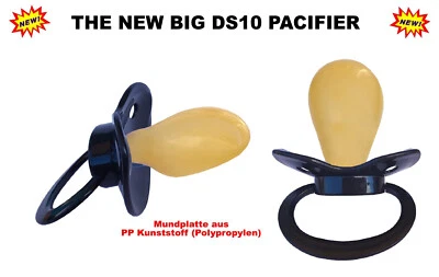 NUCKI-KOENIG ABDL ADULT "DS 10" PACIFIER "Schwarz" - Größe / Size 12 Mundplatte 85 x 60 mm