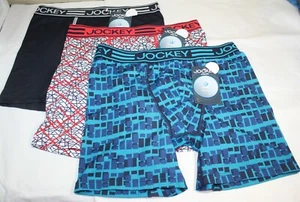 New 3 JOCKEY Athletic MAX MESH BOXER BRIEF 10703 BLUE RED WHITE AQUA - Picture 1 of 8