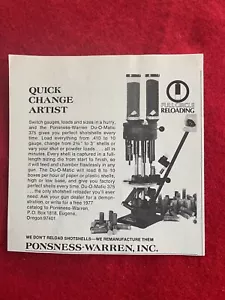Vintage 1977 Print Ad Ponsness-Warren Du-O-Matic 375 Munition ReLoader Ad - Bild 1 von 2