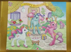 My Little Pony HAPPY BIRTHDAY Jigsaw Puzzle 24pc Milton Bradley 1997, 12.5"x15" - Picture 1 of 4