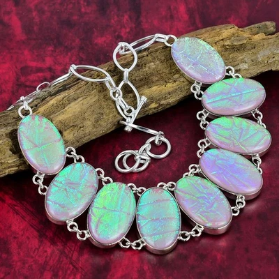 Подарочное ожерелье ювелирные изделия серебро 925 пробы розовый австралийский тройной опал драгоценный камень - Изображение 1 из 4