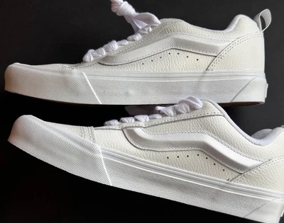 Vans Unisex White Leather Sneakers New No Box Mens-8 Womens-9.5 - Image 1 of 4