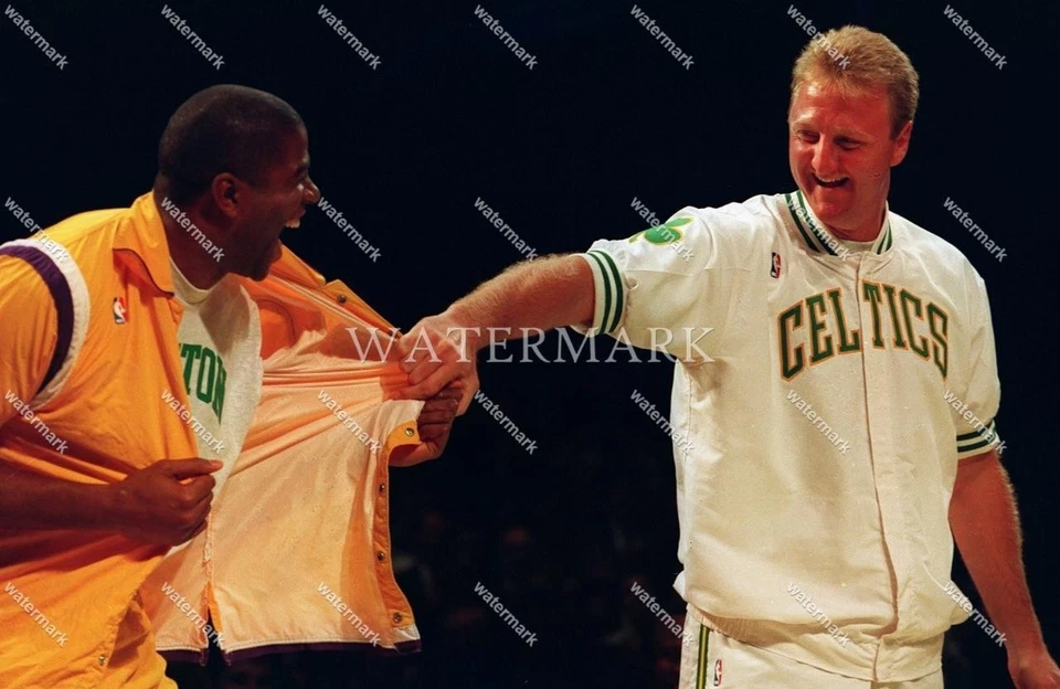 ER578 Magic Johnson Lakers Celtics camiseta Larry Bird 8x10 11x14 16x24 24x36 foto Foto 1 de 1
