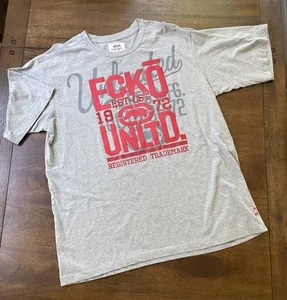 Ecko Unltd Mens 3XB Gray SS Big Graphic T-Shirt 1972  Rhino Classic Big Letters - Picture 1 of 9