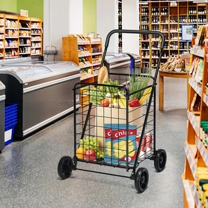 Carrello della spesa pieghevole portatile utility carrello della spesa con ruote fuoristrada - Foto 1 di 24