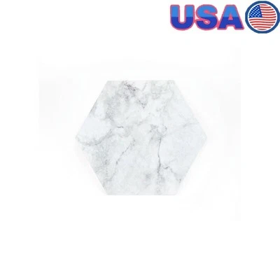 Peel Stick Hexagon Vinyl Floor Tiles Easy Install Washable Marble Design New - Image 1 of 4