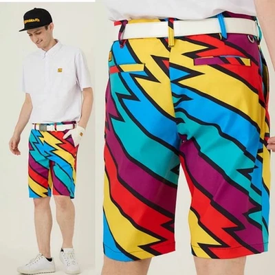 Pantalones Cortos de Golf Loudmouth Captain Thunderbolt Para Hombre 29 Coloridos Estampado Geométrico Preparación Foto 1 de 4