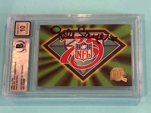 GALE SAYERS Signed 1994 ULTRA NFL 75th Anniversary Card #320 Beckett BAS AUTO 10 - Picture 1 of 2