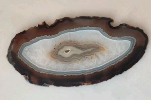Agata Geode Lastra Fetta Quarzo Lucido Naturale 6,25" x 3" Roccia - Foto 1 di 2