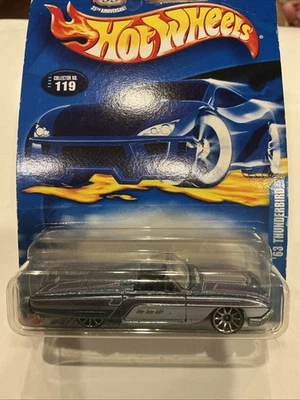 Hot Wheels 35th Anniversary '63 Thunderbird 2003 Collector No. 119 Silver Blue - Image 1 of 3