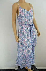 VINCE CAMUTO Dress faux wrap Midi 10 white blue pink floral ruffles flaunce hem - Picture 1 of 8