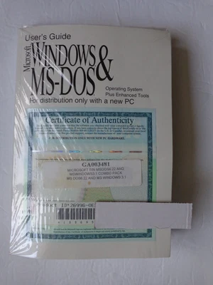 MICROSOFT WINDOWS VERSION 3.1  & MS-DOS 6.22 Full Version (Factory Sealed) - Image 1 of 4