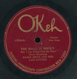 78tk-Blues-OKEH 4194-Mamie Smith-(Road is rocky/Fare the honey blues) - Bild 1 von 2