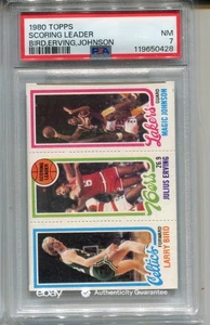 1980 Topps Larry Bird Magic Johnson Rookie Card PSA 7 Nr MINT Graded Dr J - Bild 1 von 2