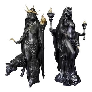 The Witch of The Night Hecate Greek Goddess with Her Hounds of Magic Sculpture - Picture 1 of 9