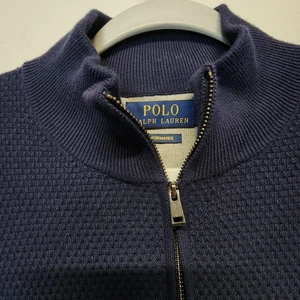 Polo Ralph Lauren Quarter Zip Pullover Herren XL Blau Waffelstrick Preppy Alpha Dad - Bild 1 von 10