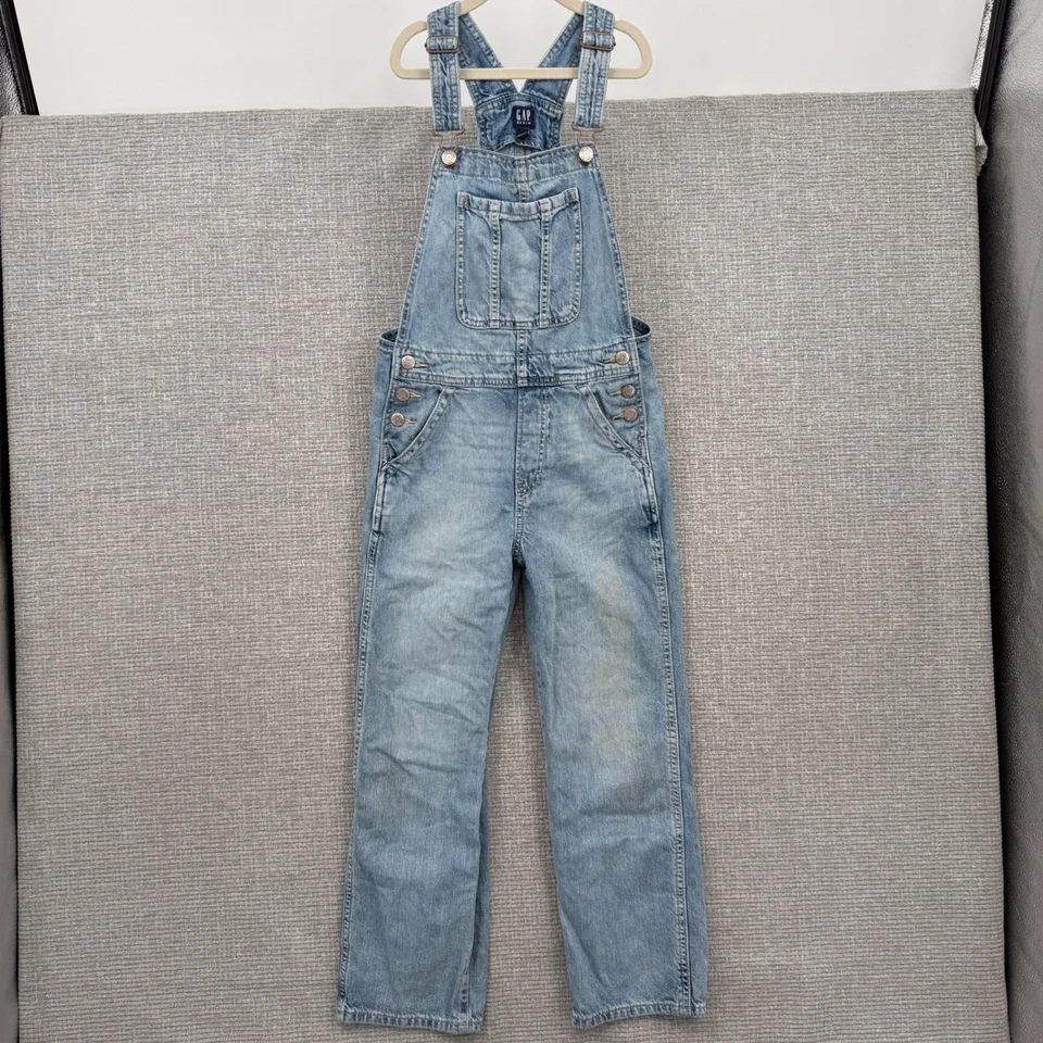 Mono vaquero Gap Kids lavado claro talla L azul algodón correas ajustables Foto 1 de 4