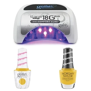 Gelish 18G Plus LED Light Bundle, Includes Yellow Creme Gel Polish & Lacquer Duo - Picture 1 of 4