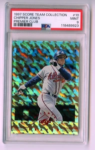 CHIPPER JONES 1997 SCORE TEAM COLLECTION PREMIER CLUB PSA 9 #10 BRAVES RARE SP - Picture 1 of 2