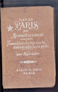 Stadtplan von Paris um 1930, Handbuch mit Metrostationen, Straßen, Hotel, Kirche - Bild 1 von 4