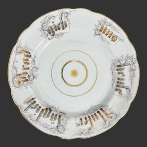 Vintage Porcelain Glided German Gothic Lettering Plate - Picture 1 of 3