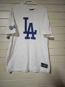 LA Dodgers MLB Majestic Shirt Mens White Short Sleeve Size Large - Picture 1 of 5