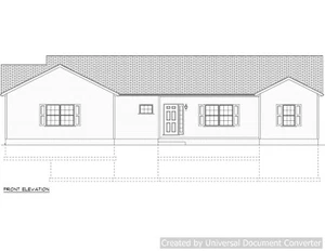 Juego completo de planos de casa de 3 dormitorios de una sola planta 1.678 pies cuadrados - Imagen 1 de 6