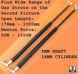 Gas Strut Struts/Gas Springs 500mm 505mm 600N Caravan,Toolbox,Canopy,Ute Trailer - Picture 1 of 5
